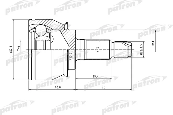 ШРУС наружн к-кт MINI: COOPER S 01- [A:26, B:23] PATRON PCV1520