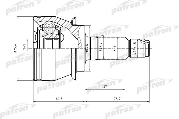 

ШРУС наружн к-кт MINI: COOPER 01- [A:26, B:21] PATRON PCV1480