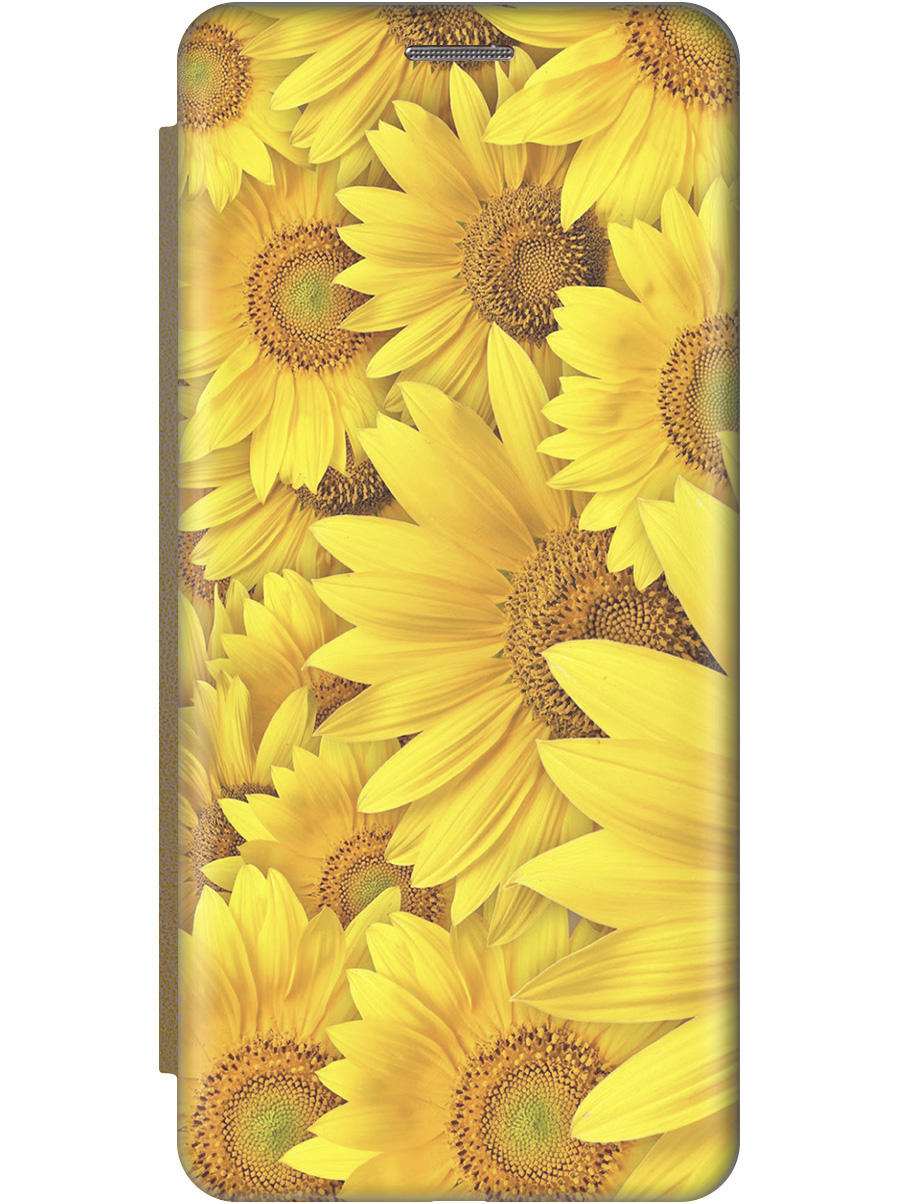 

Чехол-книжка на Xiaomi Redmi 13C "Море подсолнухов" золотой, Желтый;коричневый, 20001466