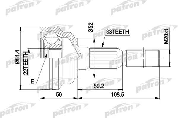 

ШРУС наружн к-кт [Без ABS] OPEL: ASTRA G 1.4/1.6/1.7TD 98- PATRON PCV1287