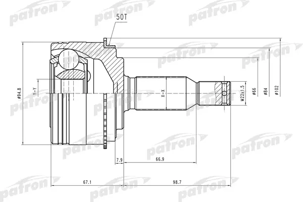 

Шрус наружный PATRON a30 b33 abs50 для Mitsubishi Pajero 3 3.2 di-d 3.5 v6 gdi 00- PCV2006