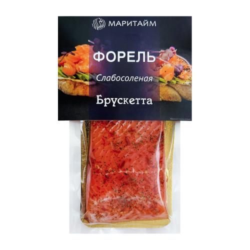 

Форель слабосоленая Маритайм Брускетта кусочки филе с кожей 150 г