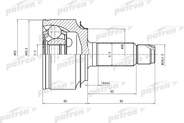 

ШРУС наружн к-кт [A:30, B:32] HONDA: CRV 07- PATRON PCV2124