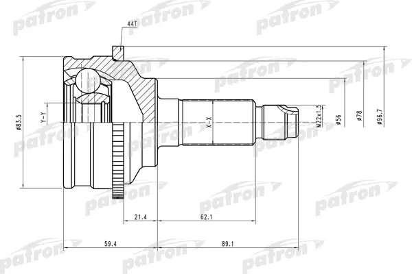 

ШРУС наружн к-кт [A:28, B:30, ABS:44] MAZDA: 626 97- PATRON PCV2072