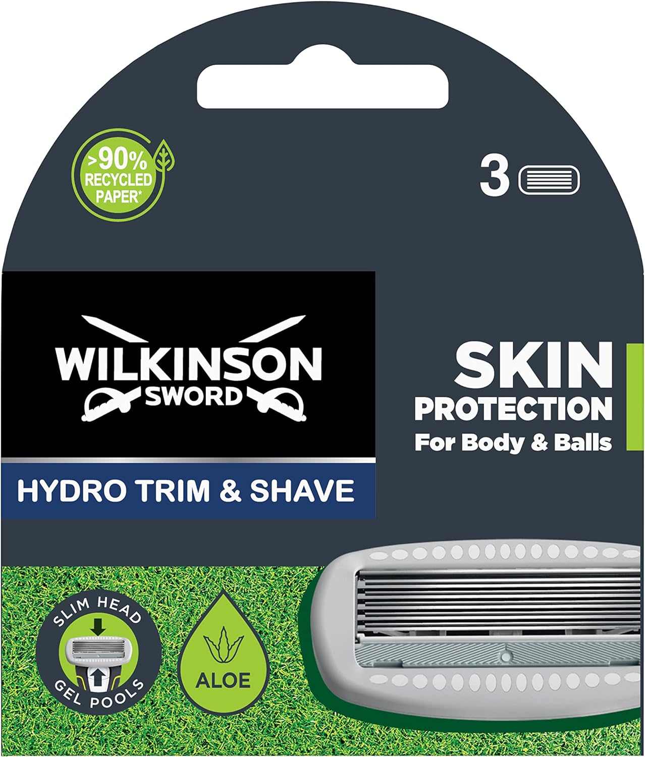 Сменные кассеты для бритвы Wilkinson Sword Trim & Schave Hydrо Skin Protection Body, 3 шт bic мужская бритва 3 лезвия hybrid 3 flex 2 сменные кассеты 69