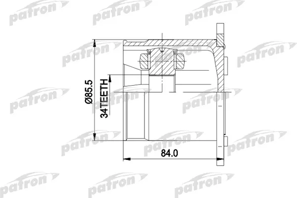 Шрус PATRON внутренний для Volkswagen Sharan/Ford Galaxy/Seat Alhambra all 00- PCV5031