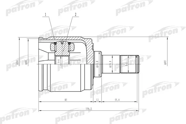 

ШРУС внутр прав к-кт [A:32, B:27, D:40, L:155.5] HONDA: Accord -98 PATRON PCV3009