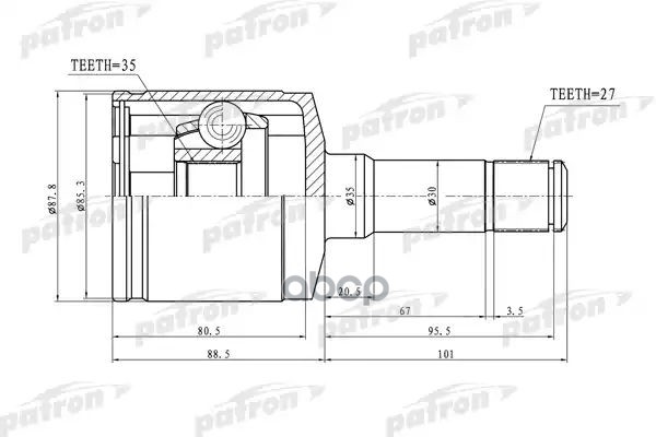 

Шрус PATRON внутренний левый, правый для Opel Astra G, Vectra B 00-05 PCV3188
