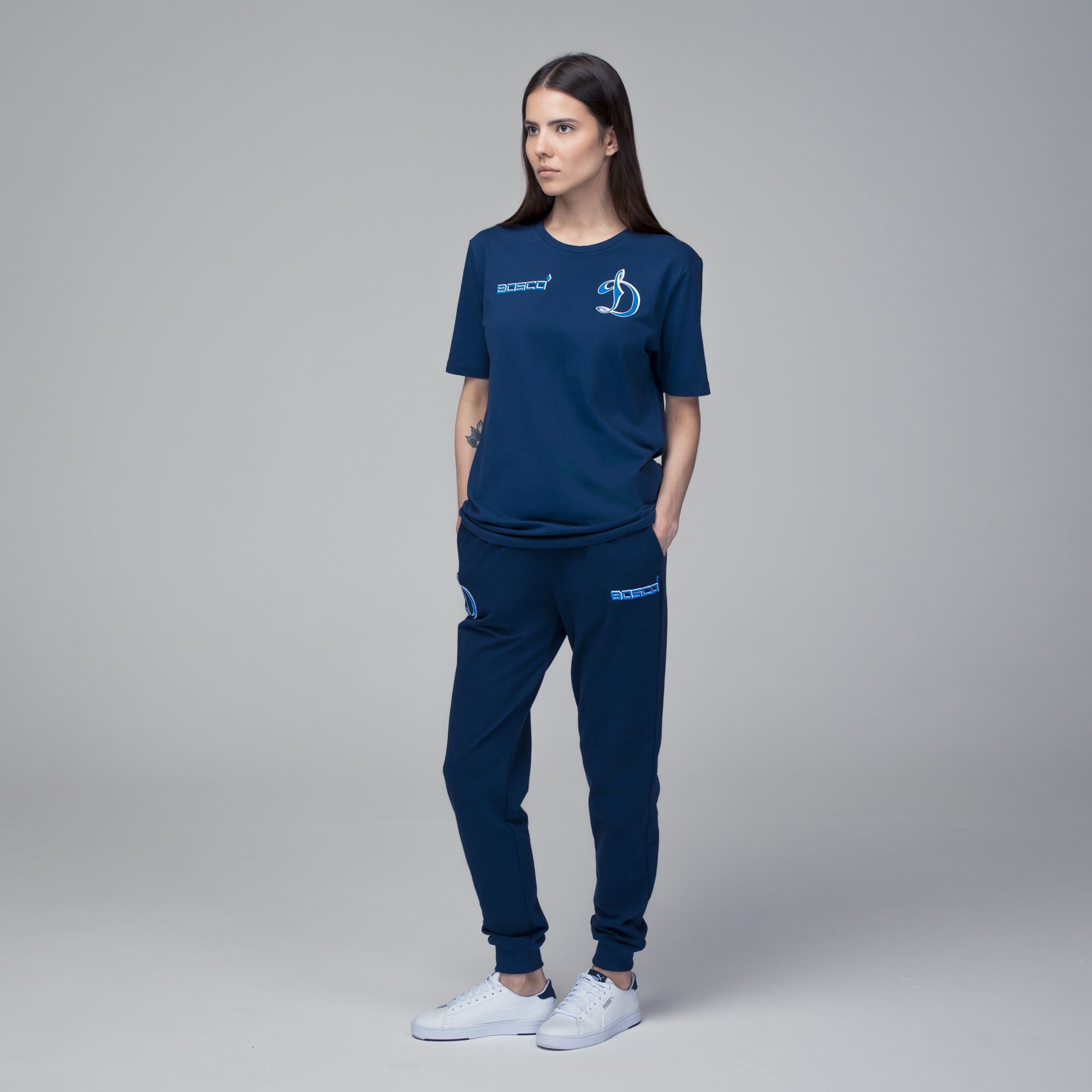 Спортивные брюки женские ФК Динамо Москва 02DBB20 синие XL