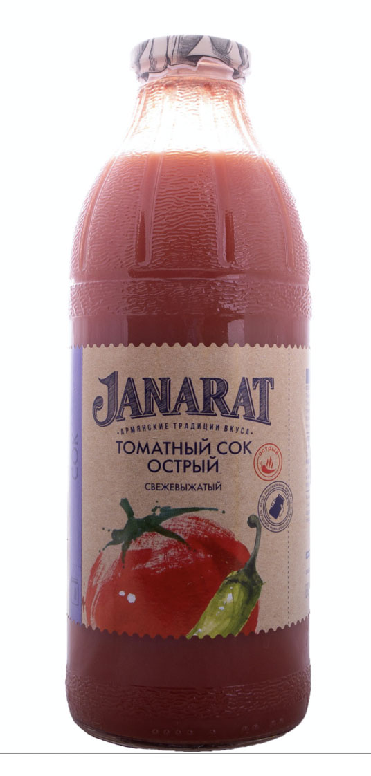 Сок Janarat томатный свежевыжатый острый 1 л