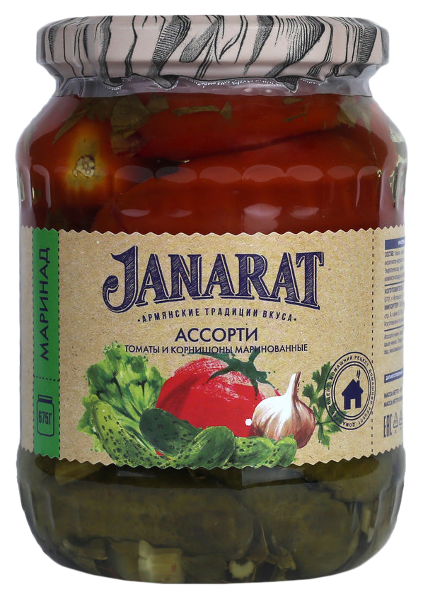 

Ассорти Janarat Томаты корнишоны маринованные 675 г