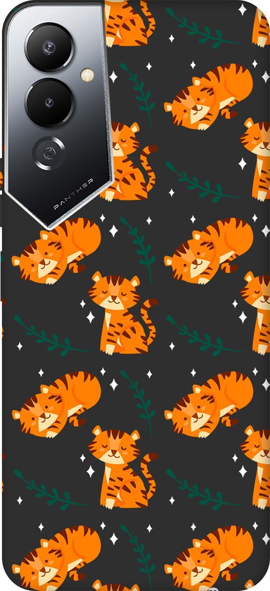

Матовый Soft Touch Чехол на Tecno Pova 4 с 3D принтом "Tigers" черный, Черный;белый, 158055