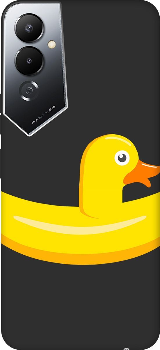 

Чехол на Tecno Pova 4 с 3D принтом "Duck Swim Ring" черный, Черный;белый, 158055