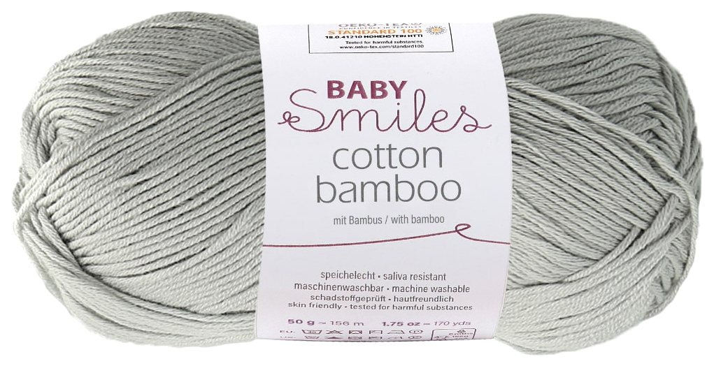 

Пряжа Schachenmayr 9807370 Cotton Bamboo Baby Smiles (01090), Серый, Cotton Bamboo