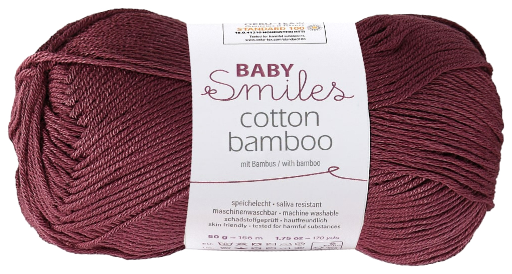 

Пряжа Schachenmayr 9807370 Cotton Bamboo Baby Smiles (01044), Бордовый, Cotton Bamboo