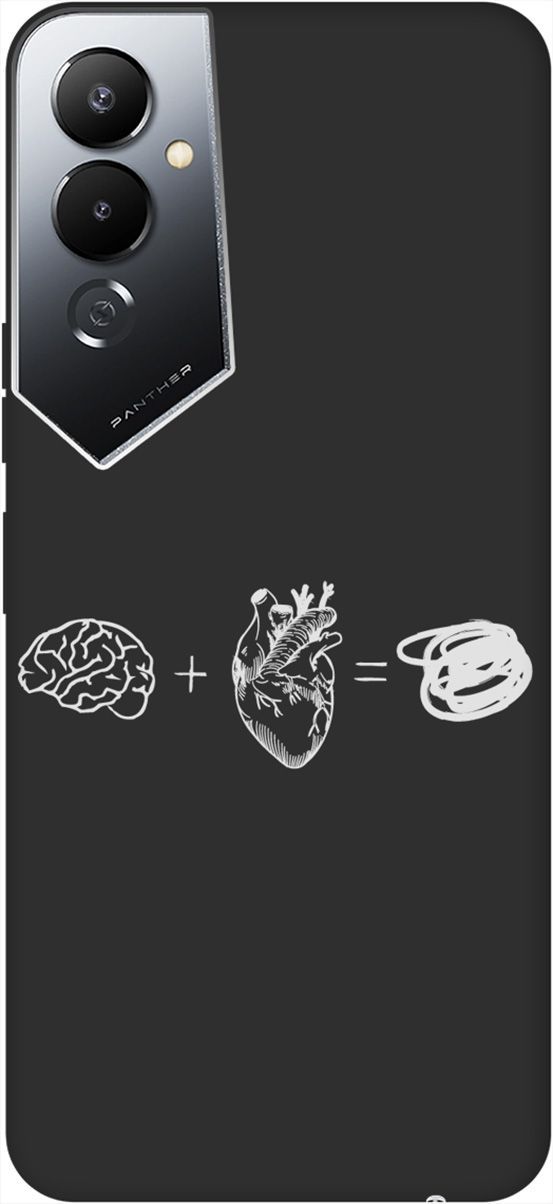 

Чехол на Tecno Pova 4 с 3D принтом "Brain Plus Heart W" черный, Черный;белый, 158055