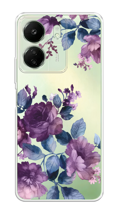 

Чехол на Xiaomi Redmi 13C, Poco C65 "Purple Blossoms", Синий;фиолетовый, 320650-1