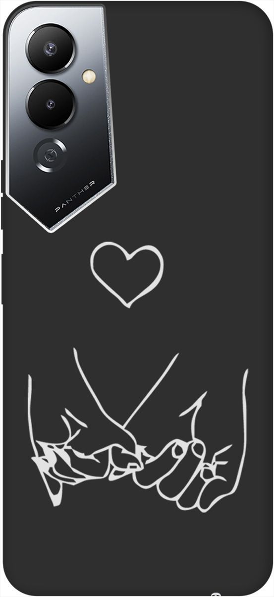 

Чехол на Tecno Pova 4 с 3D принтом "Lovers Hands W" черный, Черный;белый, 158055