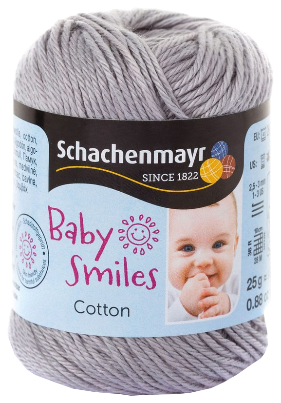 

Пряжа Schachenmayr 9807350 Cotton Baby Smiles (01090, grau), Серый, Cotton