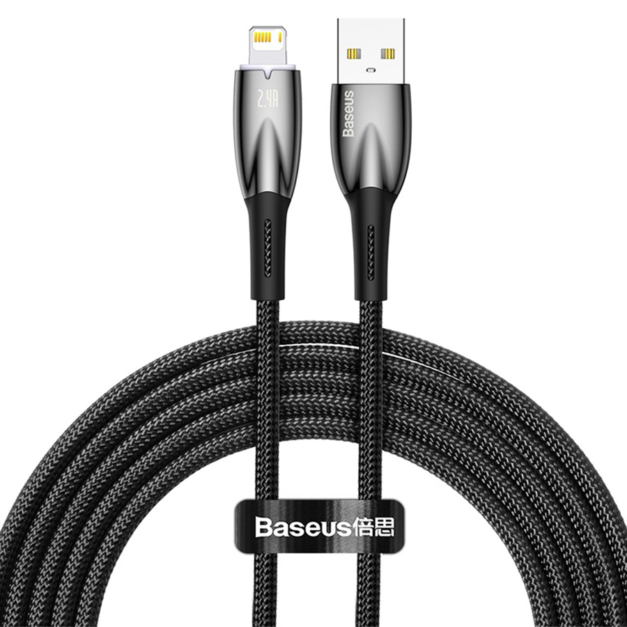 

Кабель Baseus Glimmer Series USB - Lightning, 2.4 А, 2 м, черный, Glimmer Series