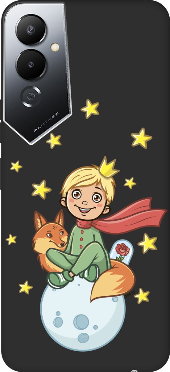 

Чехол на Tecno Pova 4 с 3D принтом "Little Prince" черный, Черный;бежевый, 158054