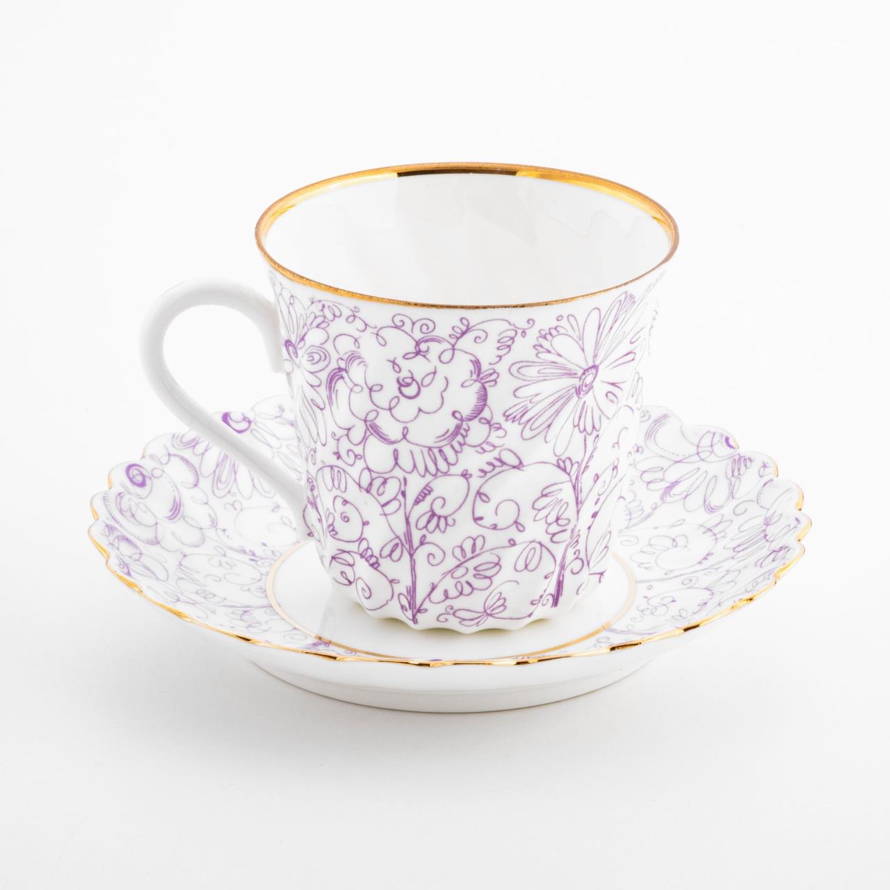 

Пара кофейная "Садик", фарфор, золочение, Ленинградский фарфоровый завод, СССР, 1989-1992, 413872