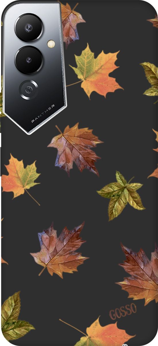

Матовый Soft Touch Чехол на Tecno Pova 4 с 3D принтом "Maple" черный, Черный;оранжевый, 158054