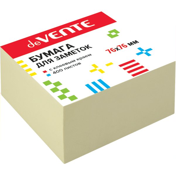 

Блок клейкий deVente 76x76 400л желтый, 924622