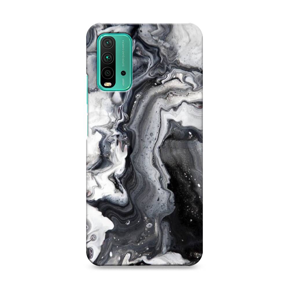 

Пластиковый чехол "Бело-черные сложные полосы" на Xiaomi Redmi 9T, 39820-2