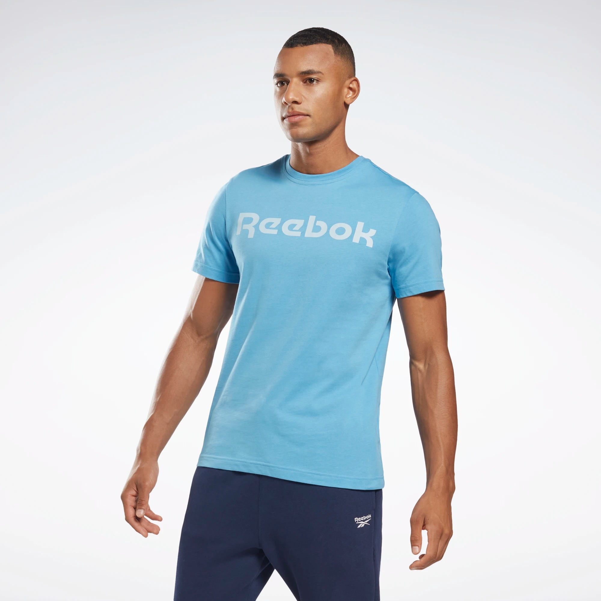 фото Футболка мужская reebok hb7269 синяя xl