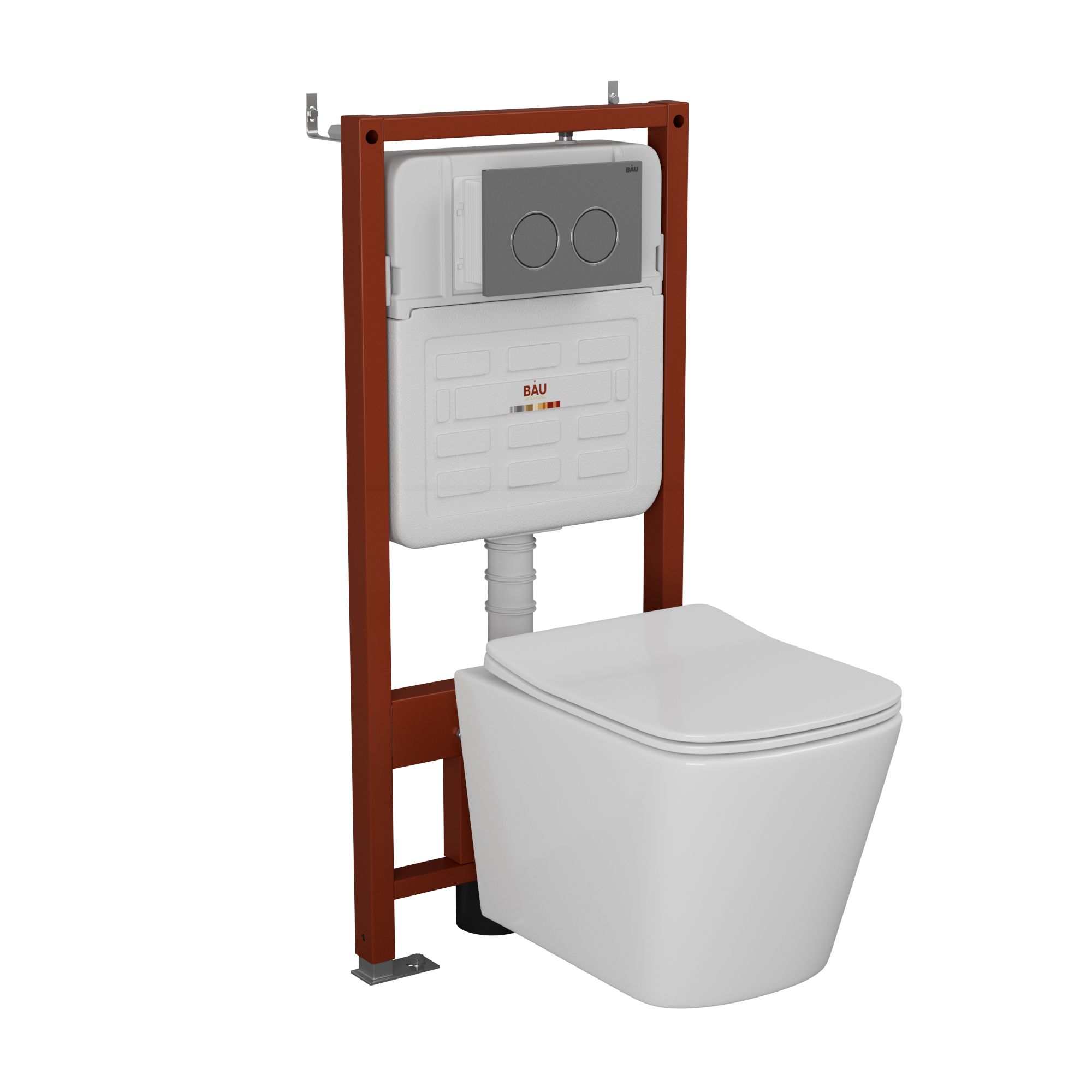 

Комплект BAU 6 в 1:инсталляция BAU IDEAL,унитаз Bau Stil 49х35,сиденье,клавиша BAU Round, 10727