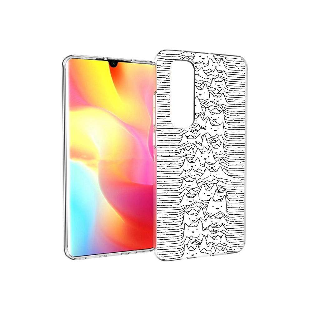

Чехол MyPads Tocco для Xiaomi Mi Note 10 Lite черно белые коты 3D (PT149714.254.682), Прозрачный, Tocco