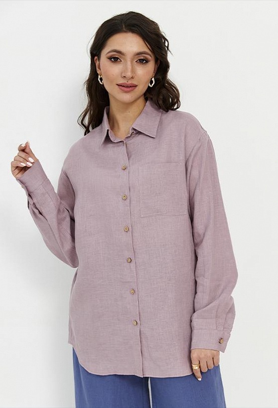Рубашка женская VALS 07624-3 фиолетовая 50 RU