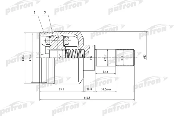 

Шрус PATRON внутренний левый для Peugeot 307 1.6-2.0, 2.0hdi 90/Citroen c5 1.6hdi PCV5018