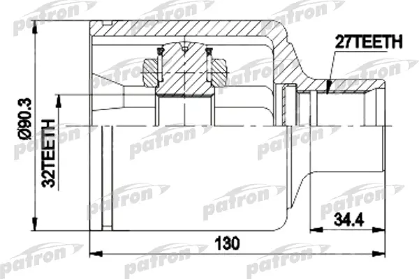 

ШРУС внутр к-кт 27x39.5x32 CHRYSLER: CONCORD 93-01, 300M 99-04, DODGE: INTREPID 93-02