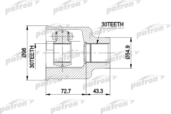 

Шрус Внутр К-Кт [Без Пыльника ] [A:30;B:30;D:96] Mercedes-Benz: 100 Автобус 88-96;100 Фург