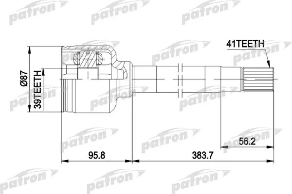 

Шрус PATRON внутренний для Citroen Jumper 94-02/Fiat Ducato 94-02 a:41, b:39, d:87 PCV5014