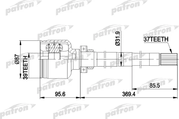 

Шрус PATRON внутренний для Citroen Jumper 94-02/Fiat Ducato 94-02 a:37, b:39, d:87 PCV5016