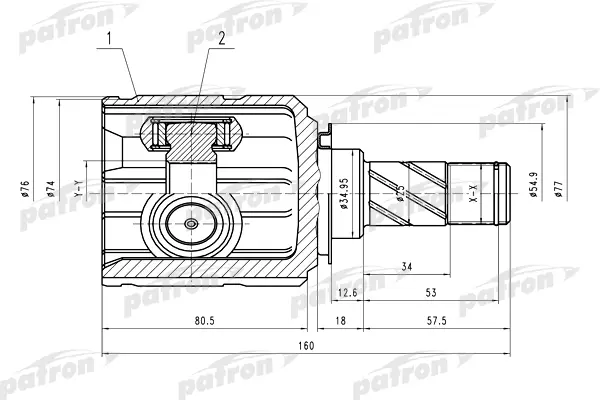 

ШРУС внутр к-кт [A:22, B:23] OPEL: Corsa C/Meriva 05- PATRON PCV4009