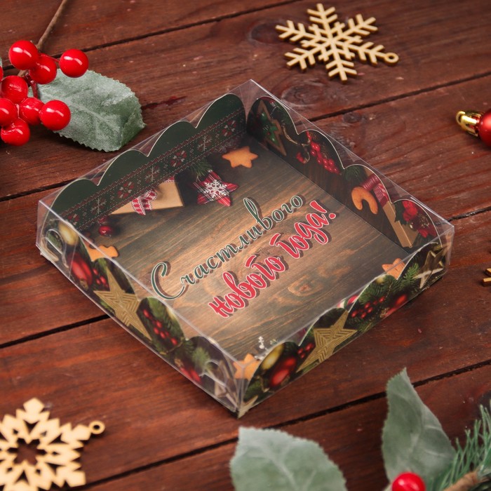 

Коробка для печенья Новогодние украшения, 12х12х3 5 шт, Зеленый;коричневый;красный