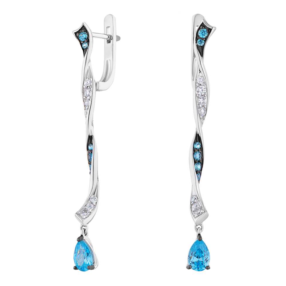 

Серьги из серебра с фианитом ЮВЕЛИР КАРАТ E306327BLZZ