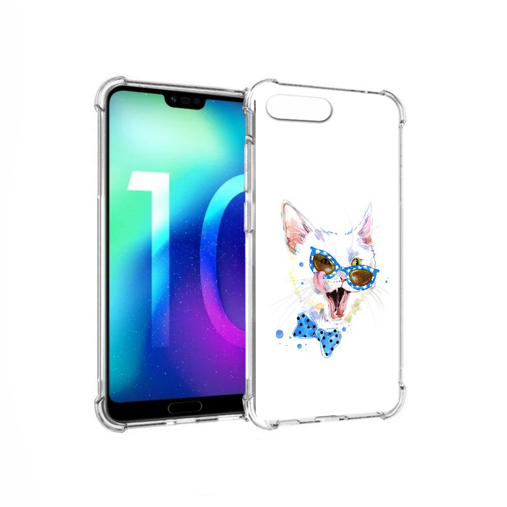 

Чехол MyPads Tocco для Huawei Honor 10 белый кот (PT142657.34.229), Прозрачный, Tocco