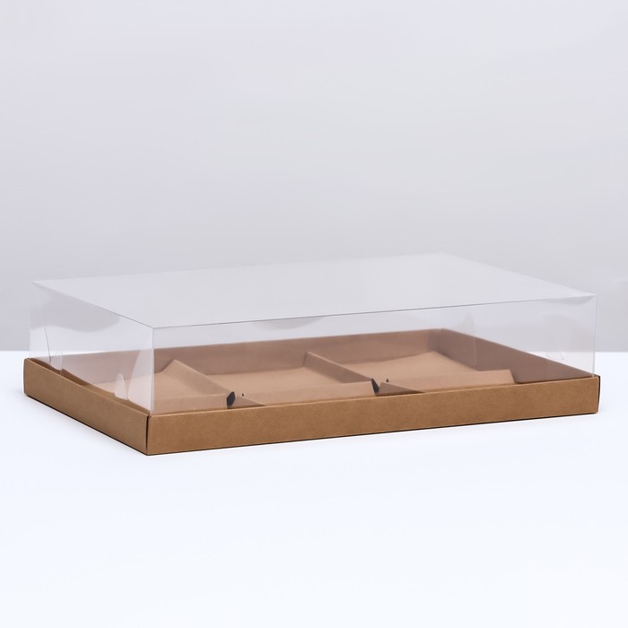 

Коробка для муссовых пироженных 6 штук, 26x17x6 Крафт, Коричневый