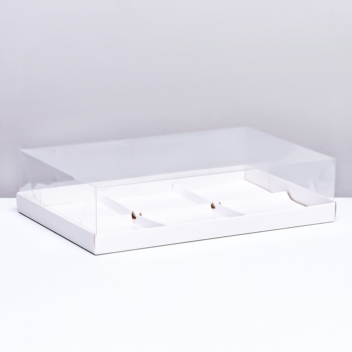 

Коробка для муссовых пироженных 6 штук, 26x17x6 Белый