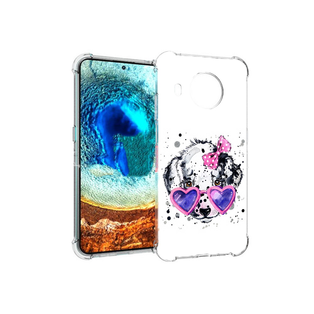 

Чехол MyPads Tocco для Nokia X20 долматинец в очках (PT159436.101.337), Прозрачный, Tocco