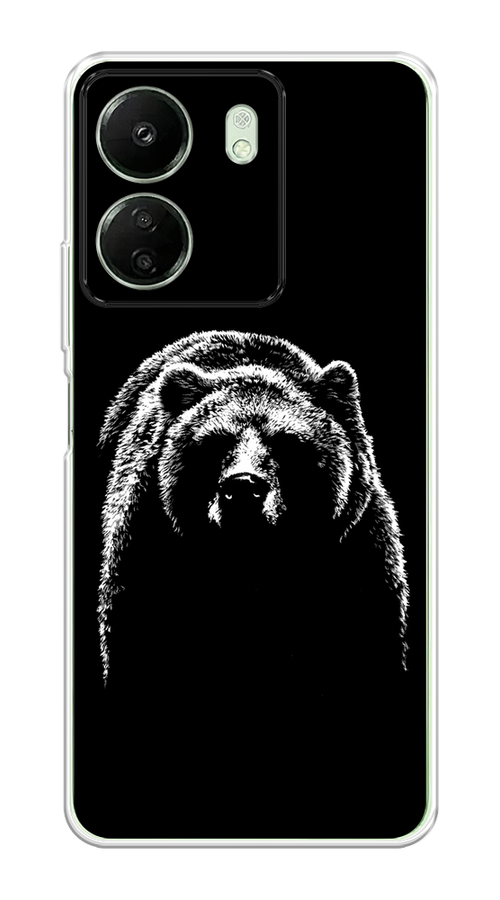 

Чехол на Xiaomi Redmi 13C, Poco C65 "Медведь в ночи", Белый;черный, 320650-1