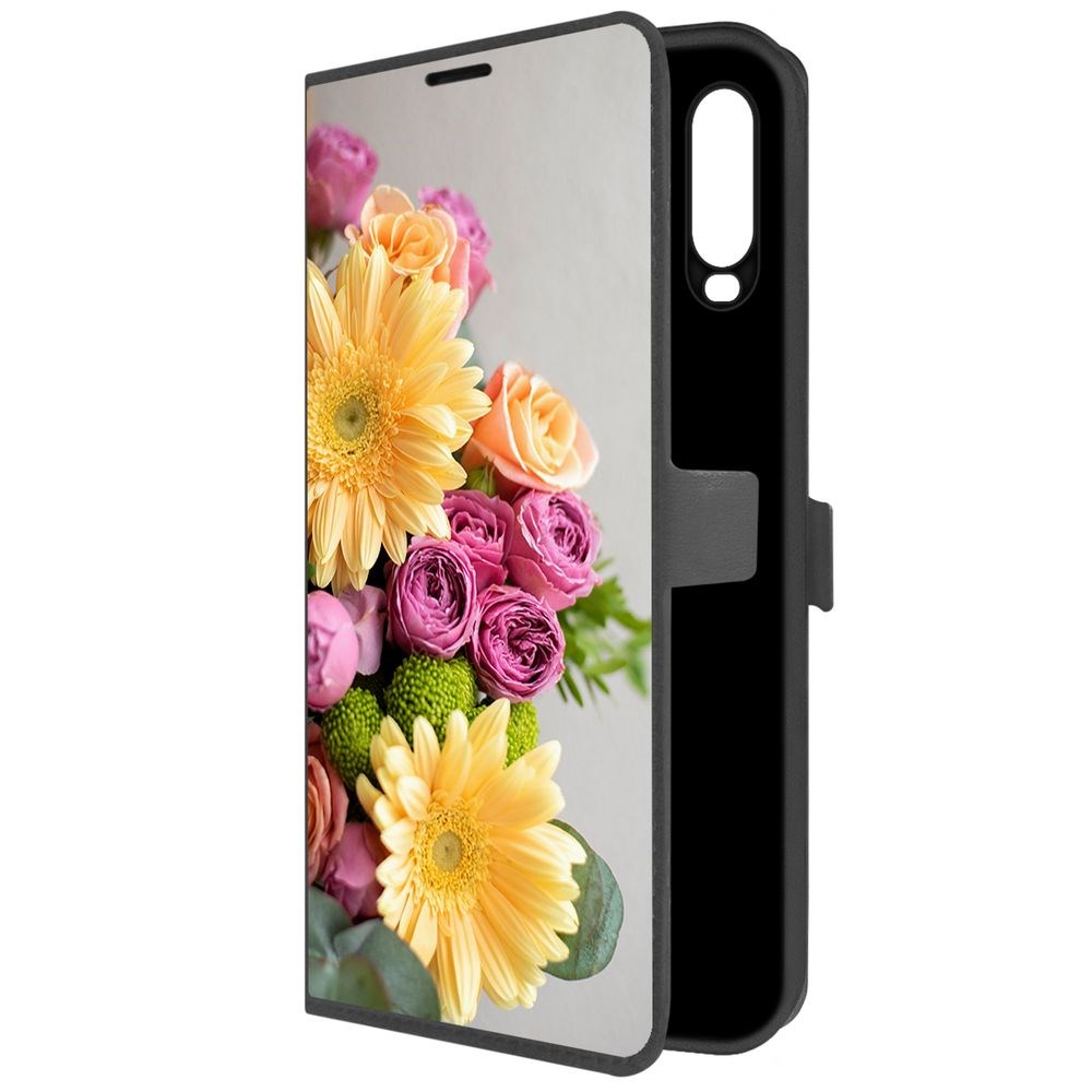 

Чехол-книжка Krutoff Eco Book для Vivo Y12 Букет (черный)