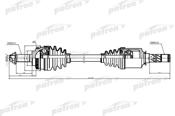 

Полуось лев/прав SUBARU: FORESTER 03-08, IMPREZA 2005 PATRON PDS5528