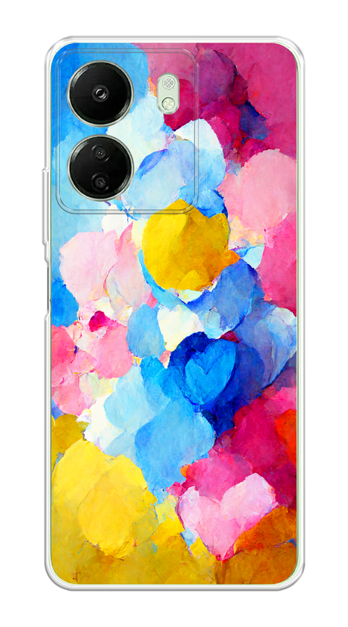 

Чехол на Xiaomi Redmi 13C/Poco C65 "Яркие пятна", Синий;голубой;желтый;розовый, 320650-1