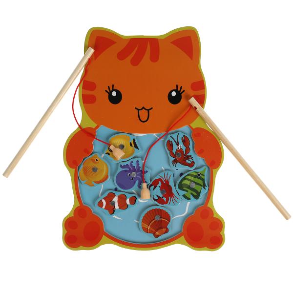 

Развивающая игрушка Буратино из дерева Кот-рыболов